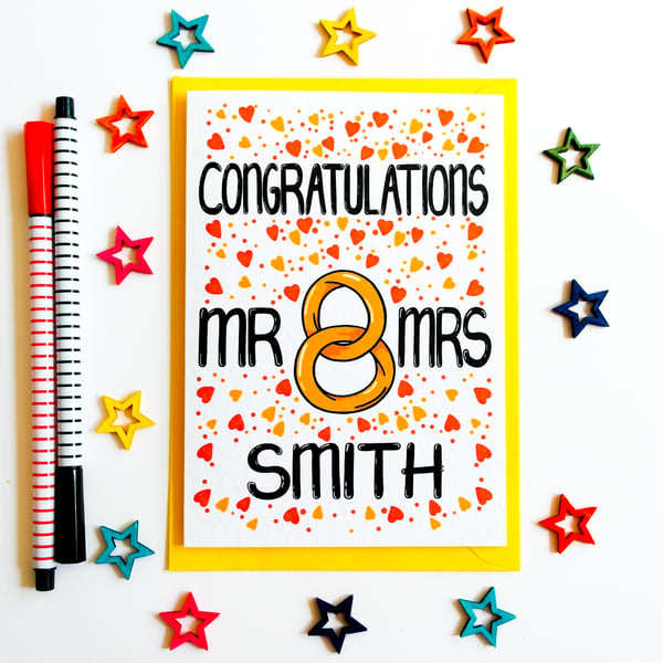 Personalised Wedding Day Card Congratulations Mr And Mrs