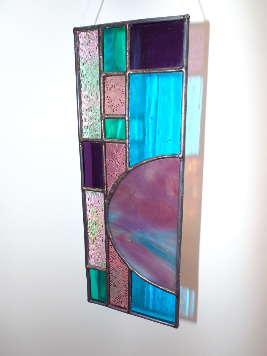 Stained Glass Semi Circle Panel