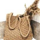 Crocheted Jute Tote Bag
