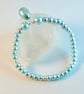 Pale Aqua Glass Pearl Bracelet - Handmade In Devon - Image 2