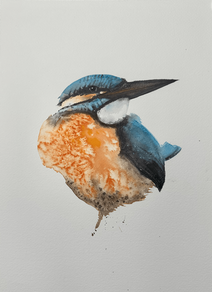 Kingfisher watercolour original painting