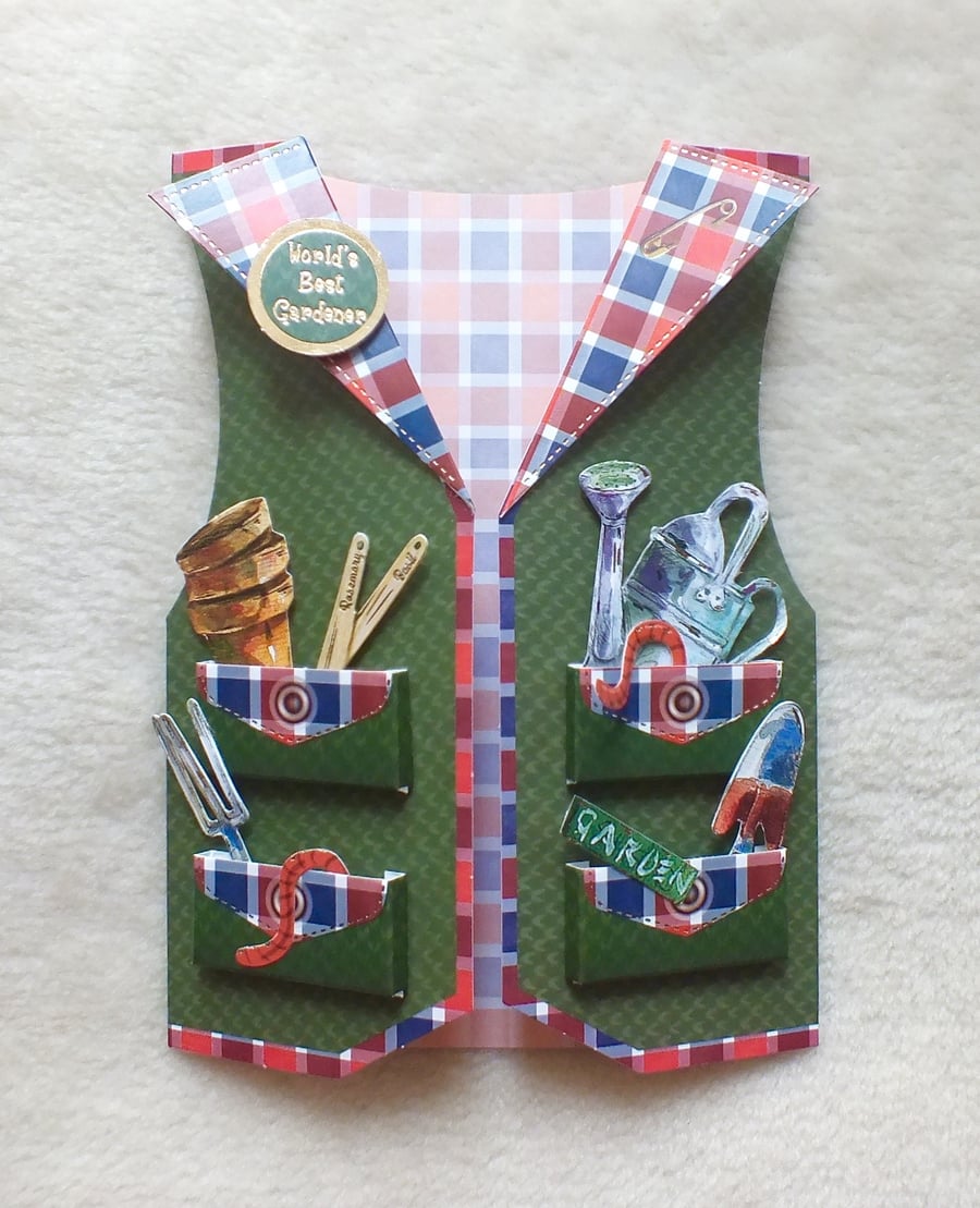 Special 3D Gardening Jacket Birthday Card