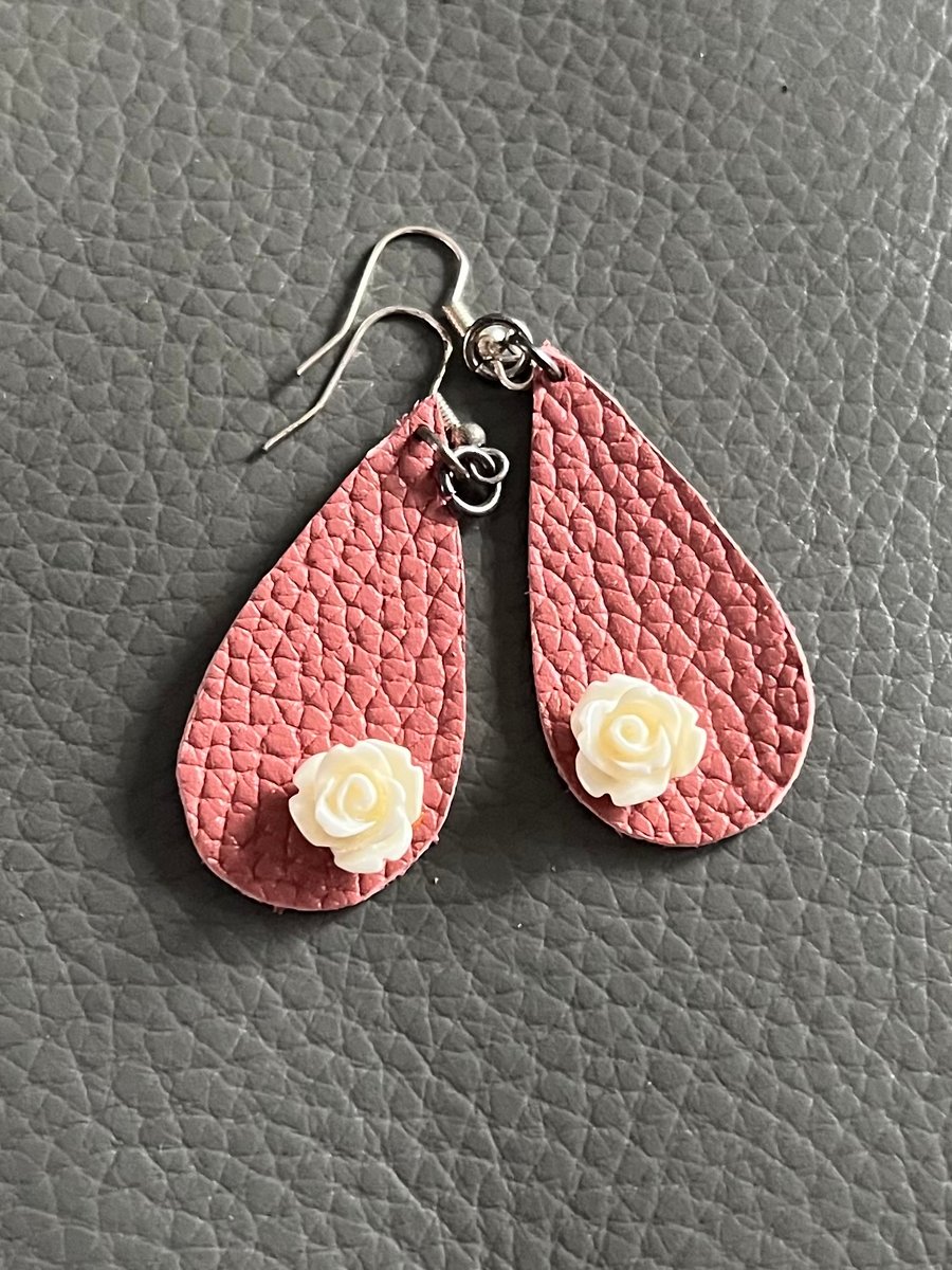 Handcrafted Leather Teardrop Earrings - Minimalist Statement Jewellery 