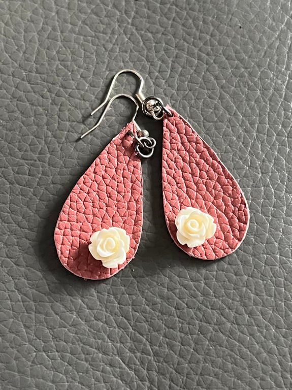 Handcrafted Leather Teardrop Earrings - Minimalist Statement Jewellery 