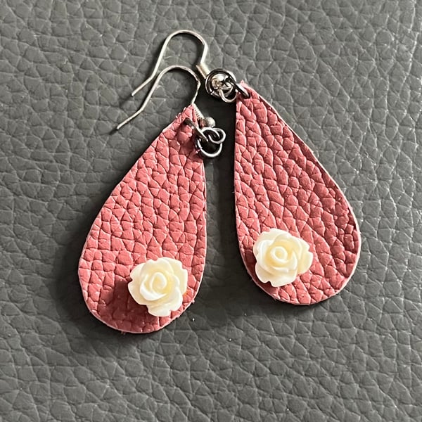 Handcrafted Leather Teardrop Earrings - Minimalist Statement Jewellery 