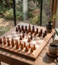 Hardwood Chess Board and Custom Pieces