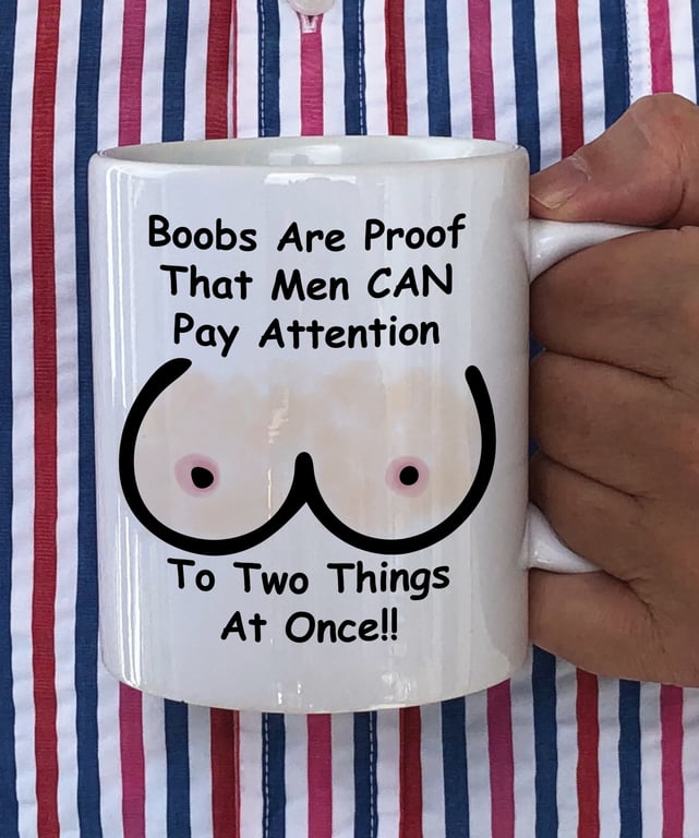 Boobs Are Proof Funny Mug  Rude Novelty Gift for Him  Boobs Coffee Mug
