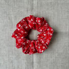 Red and white floral scrunchie