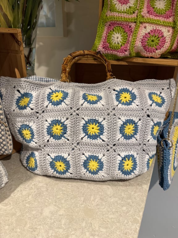 Hand crocheted slouch bag