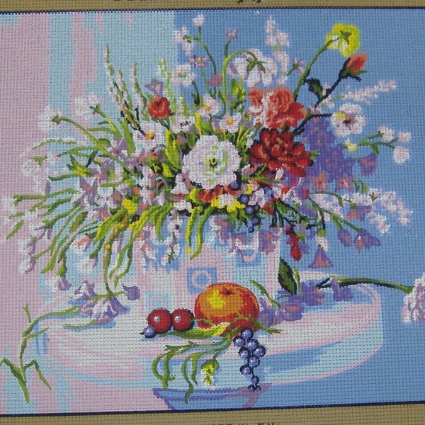 Flowers and Fruit Tapestry Needlepoint Canvas