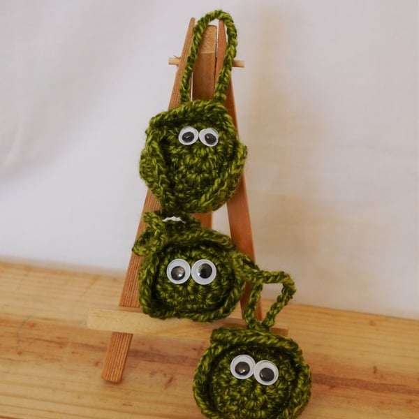 Trio of Crochet Sprouts. 