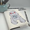 freehand embroidered zombie sloth sketchbook