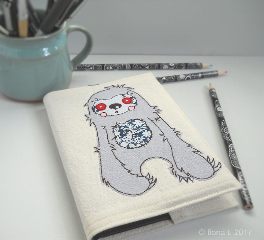 freehand embroidered zombie sloth sketchbook