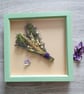 Dried Flower Posy, Natural Wood Framed Picture, Handmade Floral Art