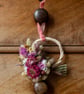Mini dried flower pink wreath hanging