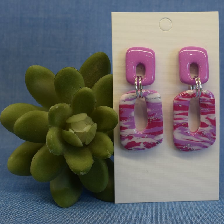 Marbled Window Dangle Earrings 