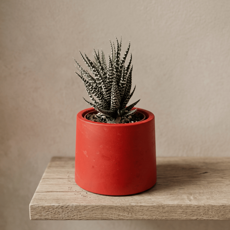 Small 7.5 cm Red Plant Pot for Succulents, Cacti and Small Houseplants