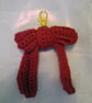 Handmade Crochet Bow Bag Charm & Cottage core Keyring - Image 6