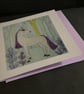 Unicorn in a magical forest blank greetings card  - Image 2
