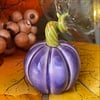 Purple Small standing ceramic pumpkin decoration 