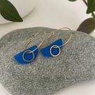 Hoop earrings polymer clay and brass