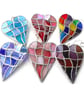 Patchwork Heart Suncatcher Stained Glass Handmade Purples 104 - Image 6