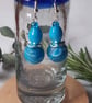 Handmade turquoise polymer clay earrings  