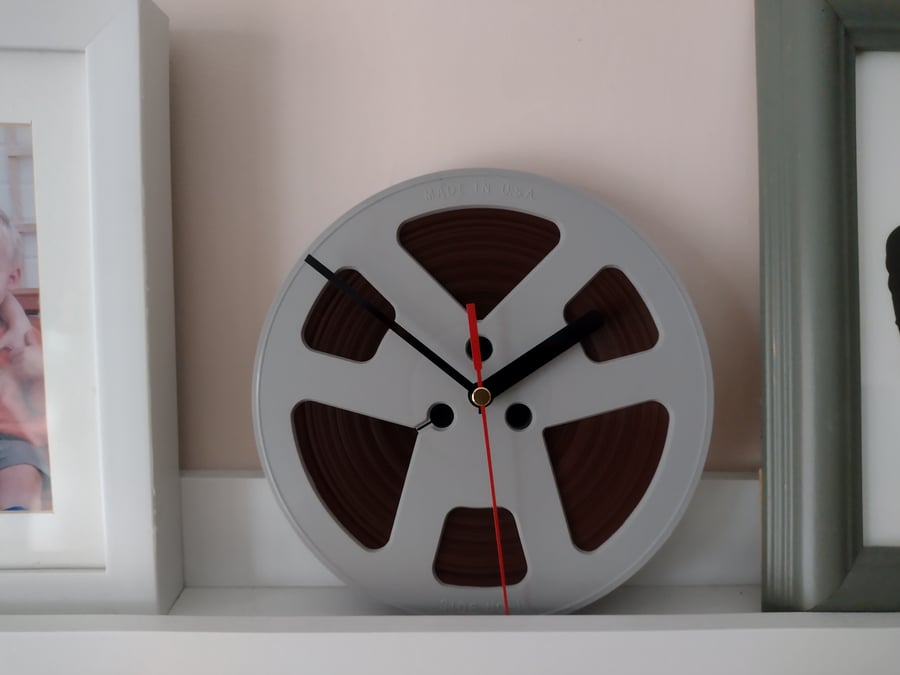 Unique Wall Clock upcycled from a 1970s Reel To Reel Tape 
