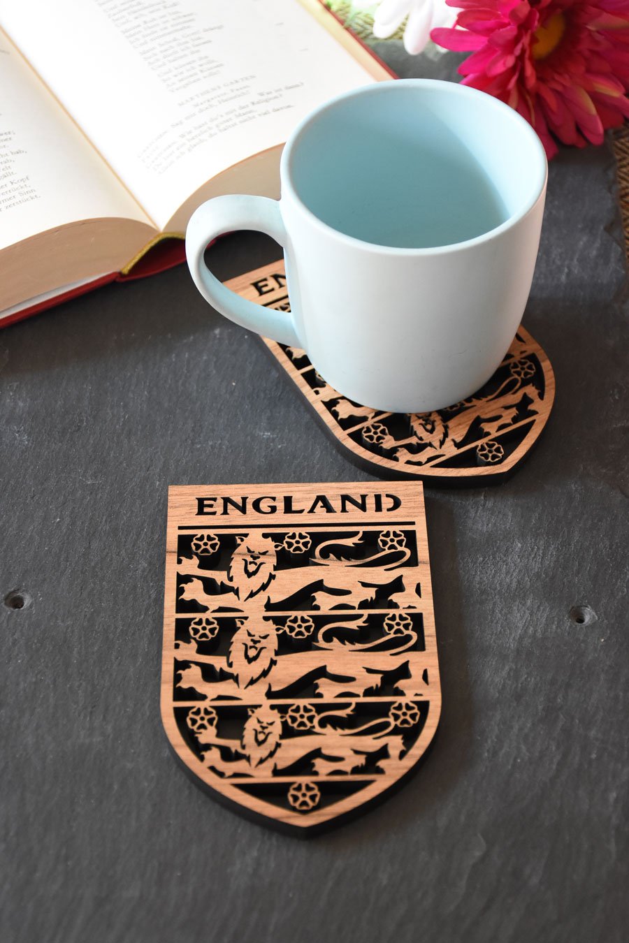 Individual England Football Crest Coaster
