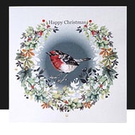 A Luxury Christmas Robin Garland – Handmade Card 