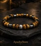 Men’s Tiger Eye & Hematite Bracelet – 19 cm – 8 mm Beads