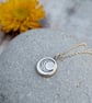 Sterling Silver Pebble Stamped Moon Necklace - JBJ2054 - Image 2