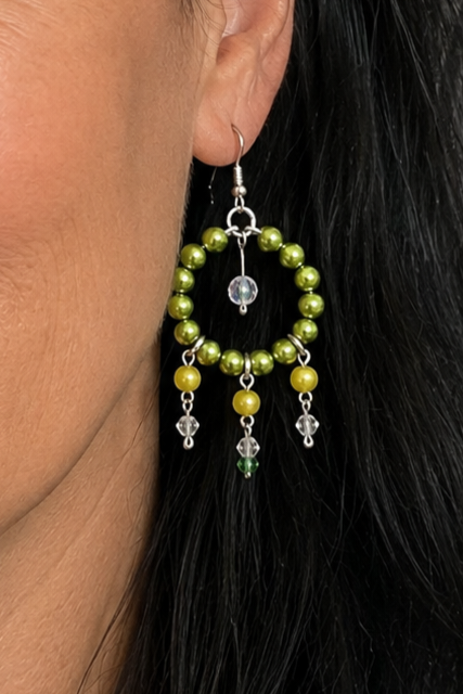 Bohemian style beaded hoop earings