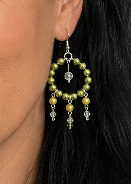 Bohemian style beaded hoop earings