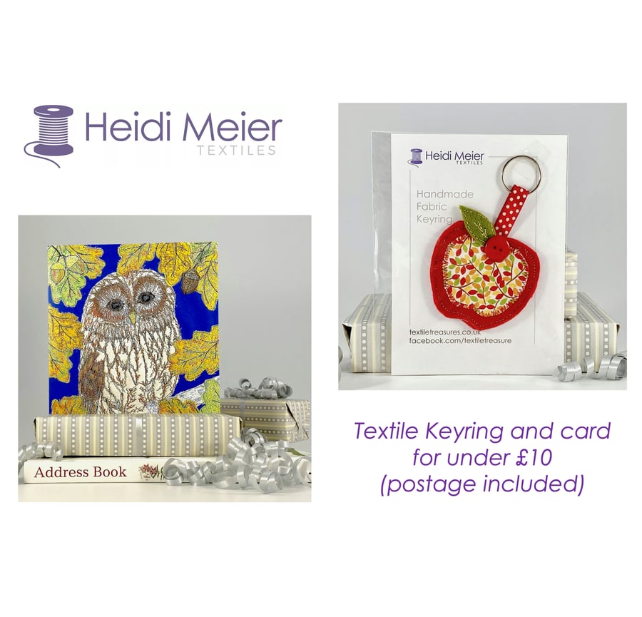 Textile keyring and greetings card offer