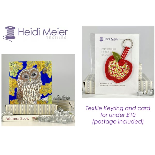Textile keyring and greetings card offer