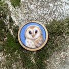 Needle Felted Barn Owl Brooch 