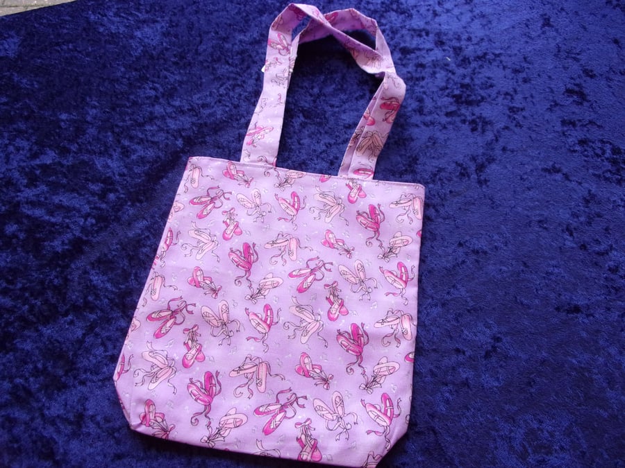 Fabric Bag with Ballet Shoes