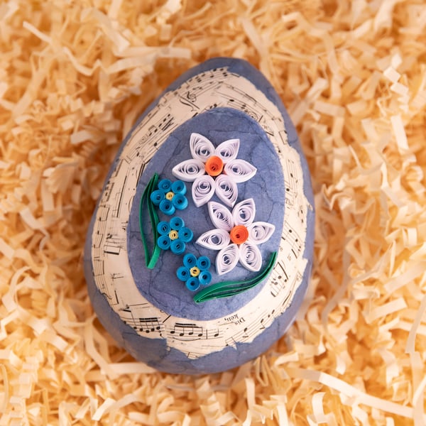 Decoupage Easter Egg Box - Blue