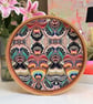  Decorative Round Tray with handles and brass Beaded interior 