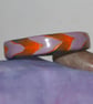 Golden Orange Chevrons Bangle - Handmade - Polymer Clay - Small Fit - Image 1