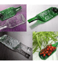 Handmade Fused Glass Recycled Wine Bottle Spiral Plate With Raised Neck Handle - Image 1