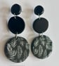 Gorgeous Black and White Fern Drop Earrings - Image 2