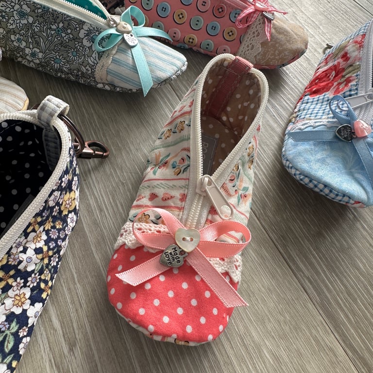 Handmade Ballet Shoe Coin Purse - Mini Zip Purse & Bag Charm
