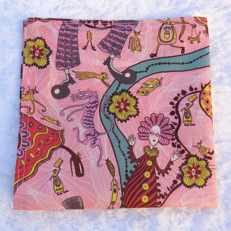 Liberty Tana Lawn handkerchief, ladies handkerchief, Delusions of Grandeur