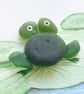 Sea Glass Frog Picture, Quirky Handmade Frog Art, One-of-a-Kind Nature Gift - Image 9