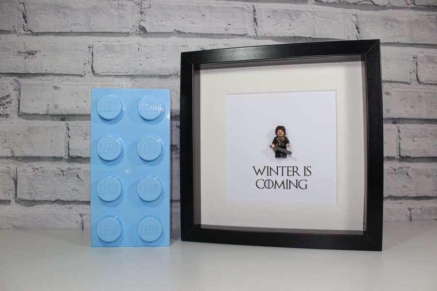 GAME OF THRONES - NED STARK - FRAMED CUSTOM LEGO MINIFIGURE