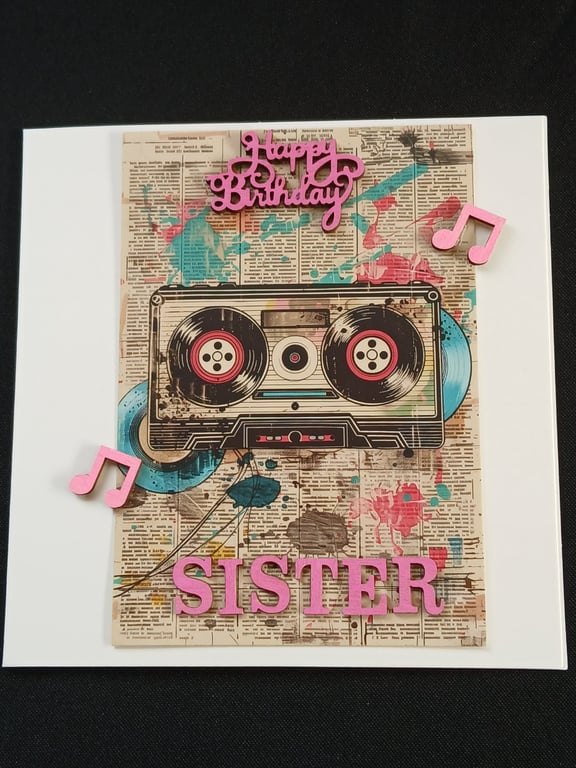Handmade, Sister birthday card 