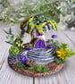 Miniature Mushroom Fairy House - Wisteria