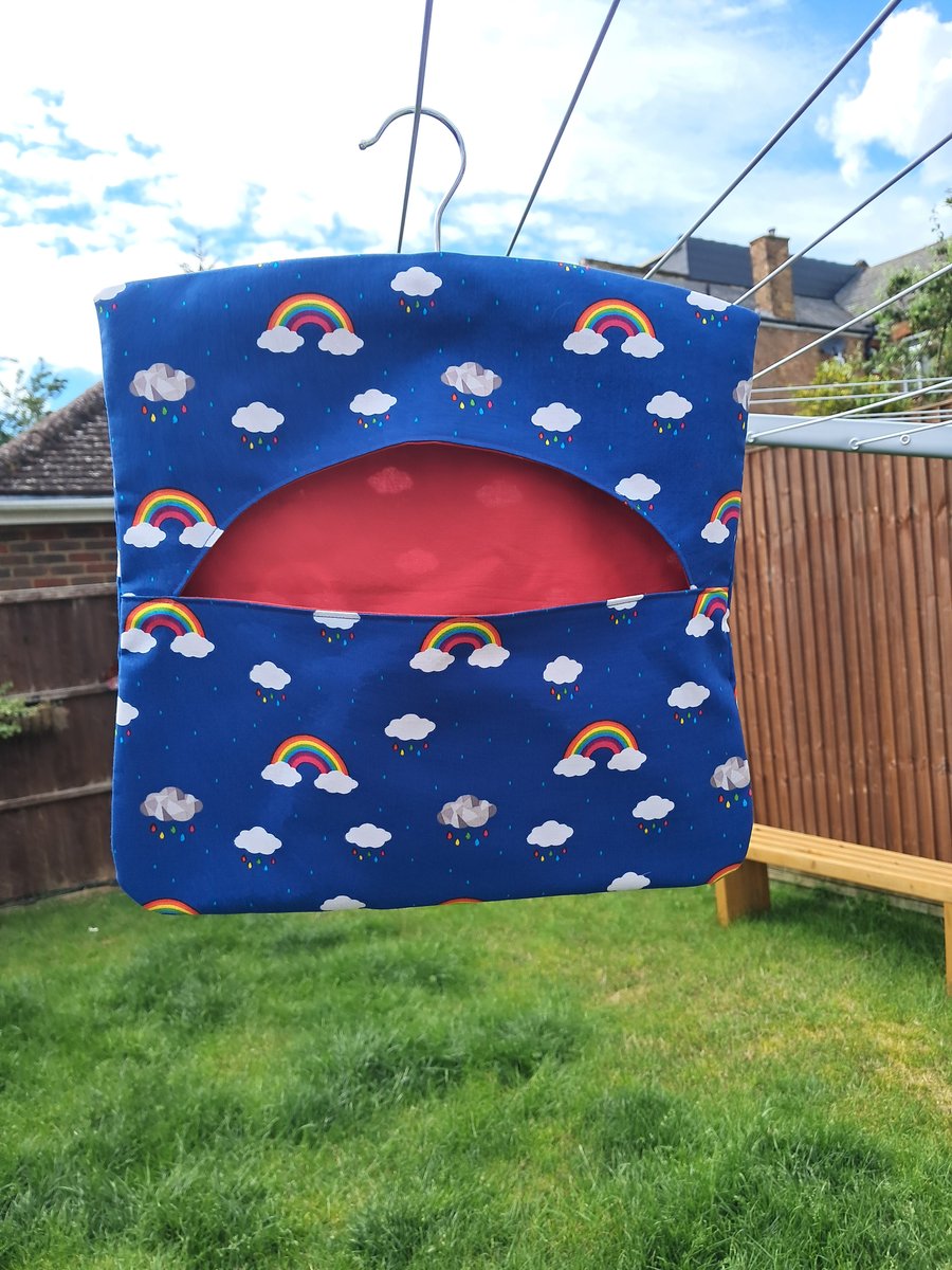 Rainbow and rain clouds peg bag